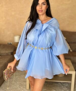 VESTIDO VUELO CON LAZO