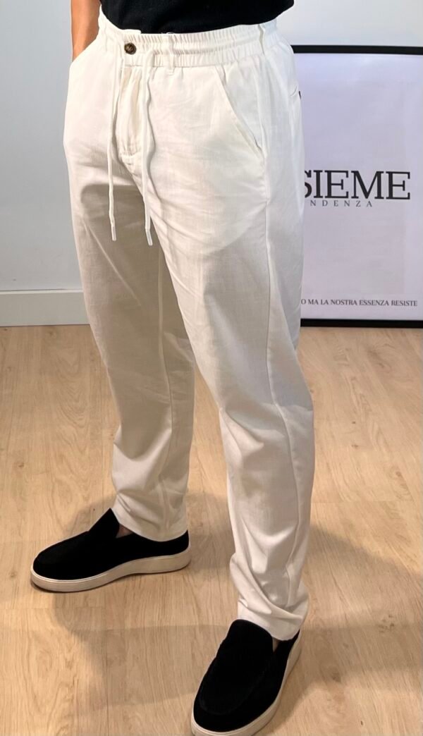 PANTALON DE LINO BLANCO